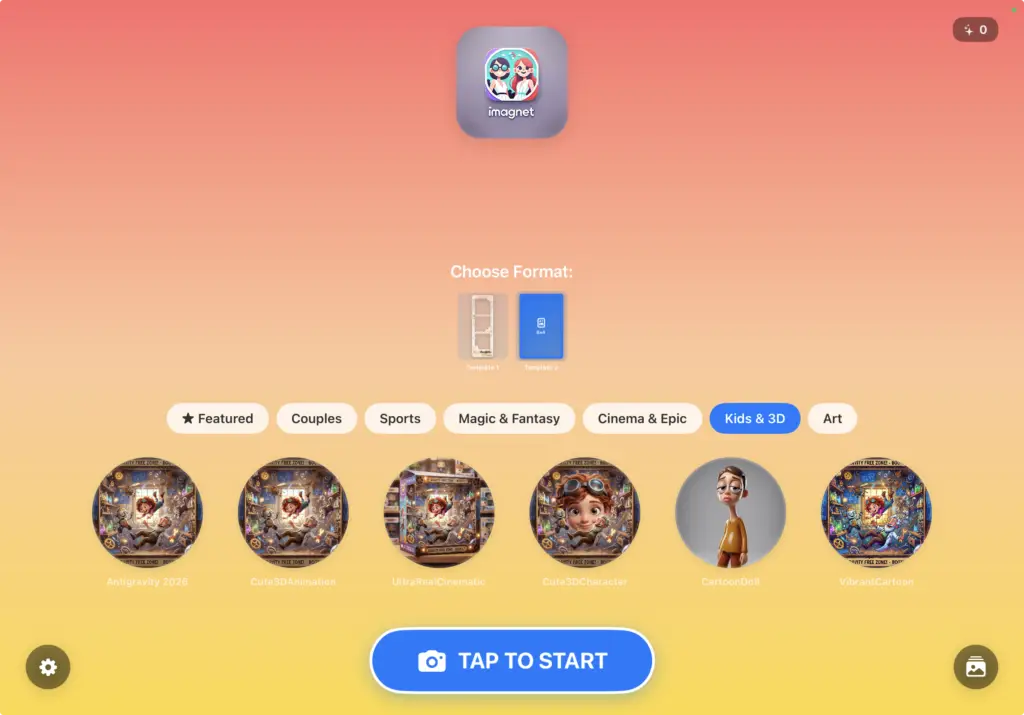 Photoboo AI photo booth app for iPad screen showing multi-format printing options